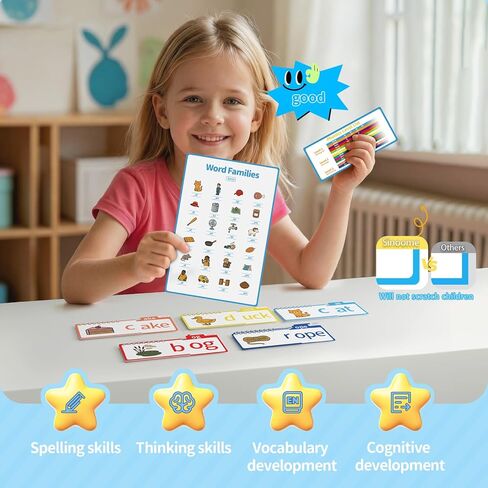 Word Family Build Book, Fun Phonics Flash Cards, 40 Read & Rhyme Flip Books, Learn to Read for Kids Ages 4-8, Educational Flash Cards for Kindergarten, Fun Sight Words & Phonics Games in Saudi Arabia