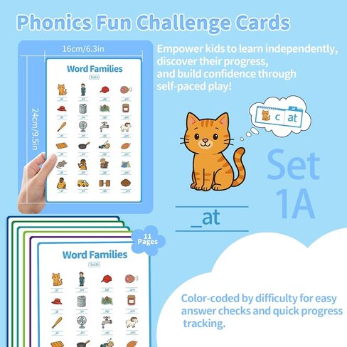 Word Family Build Book, Fun Phonics Flash Cards, 40 Read & Rhyme Flip Books, Learn to Read for Kids Ages 4-8, Educational Flash Cards for Kindergarten, Fun Sight Words & Phonics Games in Saudi Arabia