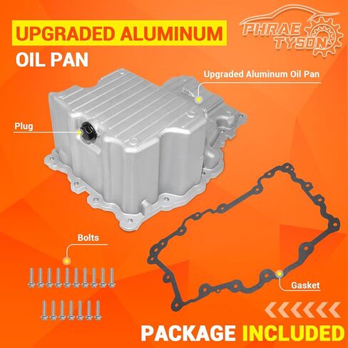Upgraded Aluminum Engine Oil Pan with Gasket + Bolts Compatible with 2015 2016 2017 Ford F-150 2.7L 164 V6 Turbocharged Replaces # FL3Z6675C, FL3Z6675D, 264-791 in Saudi Arabia