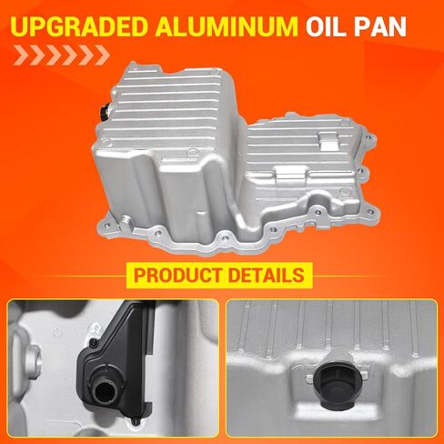 Upgraded Aluminum Engine Oil Pan with Gasket + Bolts Compatible with 2015 2016 2017 Ford F-150 2.7L 164 V6 Turbocharged Replaces # FL3Z6675C, FL3Z6675D, 264-791 in Saudi Arabia