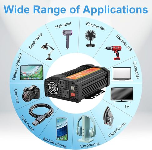 1000 Watt Power Inverter dc to ac 12V to 110V Converter Charger for car RV (1000W) in Saudi Arabia