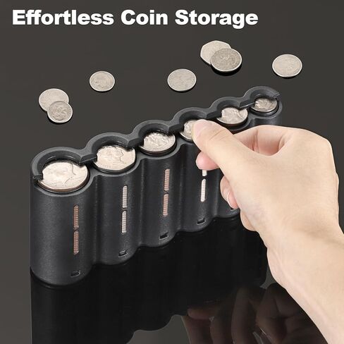 موزع العملات المعدنية من BSTKEY US، منظم العملات المعدنية المحمول لفرز العملات المعدنية، يحمل ما يصل إلى 166 عملة معدنية، حامل تخزين العملات المعدنية ذو سعة كبيرة لتغيير نادلة السيارة وجامع أمين الصندوق in Kuwait