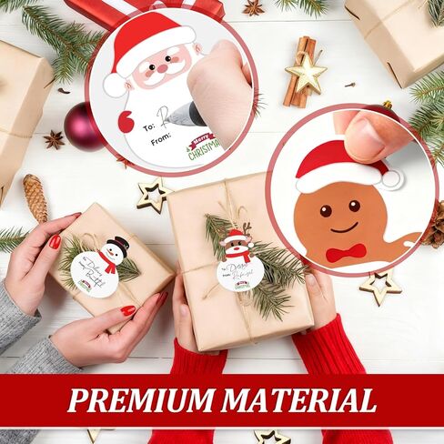 Christmas Gift Tags Stickers, 120 Pcs Self-Adhesive Christmas Name Labels Stickers, Xmas Gift Tags for Presents Boxes Envelopes Wrapping Holiday Decor (Christmas Mix) in Saudi Arabia