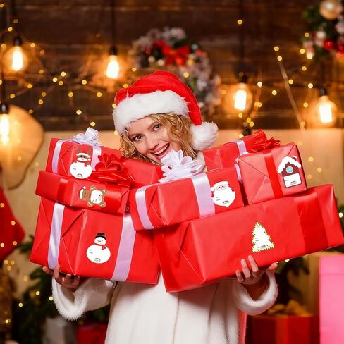 Christmas Gift Tags Stickers, 120 Pcs Self-Adhesive Christmas Name Labels Stickers, Xmas Gift Tags for Presents Boxes Envelopes Wrapping Holiday Decor (Christmas Mix) in Saudi Arabia