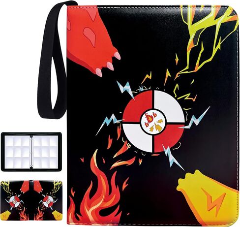 Card Binder 9 Pocket,Trading Card Binder 900 Pockets,Card Collection Albums Holder,50 Removable Sleeves,Double Sided Pocket,with Zip and Portable Strap,for TCG Game Sport Collectible Cards in Saudi Arabia