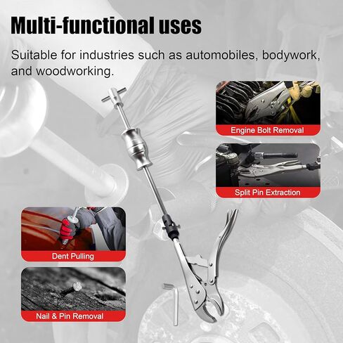 SGT Locking Pliers Slide Hammer Set,9.8 in Locking Pliers 2 lb Slide Hammer with Quick Release Swivel Connector,Vise Grip Slide Hammer kit for Nail Bolt Pin Seal CV Axle Removal in Saudi Arabia