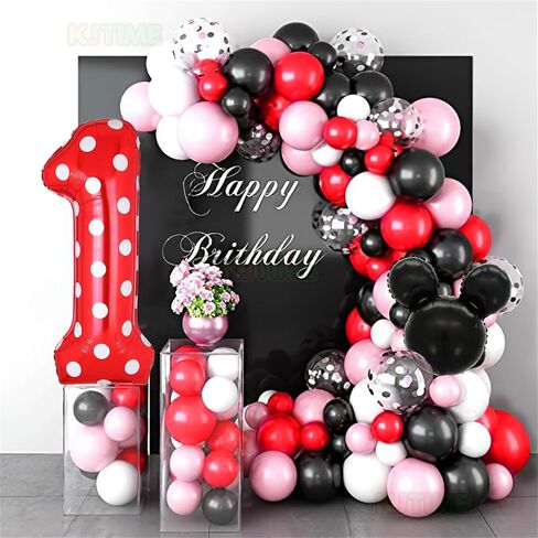 40 Inch Number 2 Foil Balloon Red Polka Dot for 2nd Birthday Kids Balloons Party Supplies Decorations in Saudi Arabia
