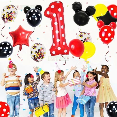 40 Inch Number 2 Foil Balloon Red Polka Dot for 2nd Birthday Kids Balloons Party Supplies Decorations in Saudi Arabia