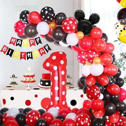 40 Inch Number 2 Foil Balloon Red Polka Dot for 2nd Birthday Kids Balloons Party Supplies Decorations in Saudi Arabia