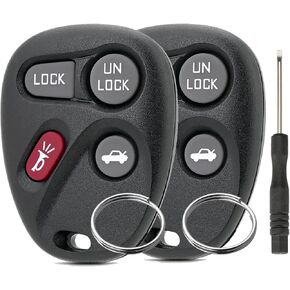 2PCS 4 Buttons 315 MHz Car Remote Control Key for Chevrolet Monte Carlo 1998 1999 Car Key fob(ABO1502T 16245104) with Keyring and Screwdriver