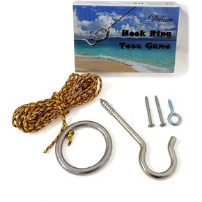 JAC&MOK Hook and Ring Toss Games Outdoor Indoor Games-Hardware and Nylon String Ring Toss Toys