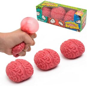 IPIDIPI TOYS Squishy Brain Fidget Splat Ball - 3 Pack - Anti Stress - Popping for Adults Children - Anxiety Reducer Sensory Play - Increases Focus Suitable for ADHD and Autism - Fun Toy for Halloween