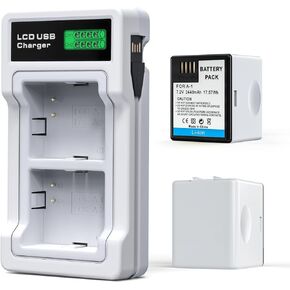 2-Pack Batteries Compatible with Arlo Pro, Arlo Pro 2 Cameras VMA4400, with LCD Dual Charger (7.2V 2440mAh)