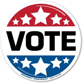 Vote Circle Magnet by Magnet America is 4" x 4" Made for Vehicles and Refrigerators