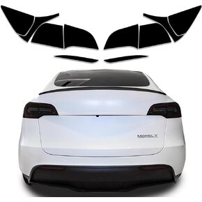Precut Vinyl Overlay Tint Fit for Tesla Model Y 2020-2023 Accessories Taillights Brake Reflector Light with Gloss Dark Smoke Wrap Cover Kit Film Vinyl Decals Exterior (Full Tail Light)