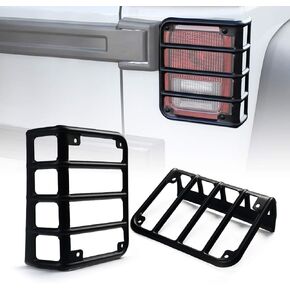 Xprite Tail Light Covers Compatible with 2007-2018 Jeep Wrangler JK & JKU Unlimited, Guards for Rear Taillights Black Light Cage, Pair