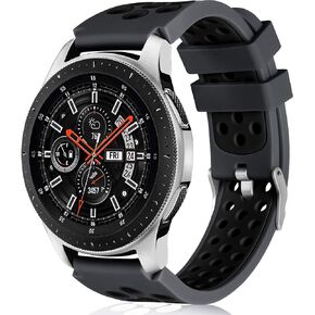 Lerobo 22mm Watch Band Compatible with Samsung Galaxy Watch 46mm/Galaxy watch 3 45mm/Gear S3 Classic/Frontier,22mm Soft Silicone Breathable Watch Strap Wristband for Women Men,(Anthracite Black)