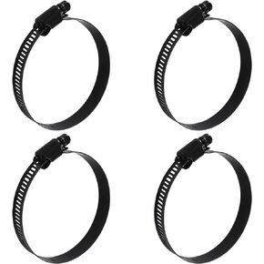 Litoexpe 2.5 Inch Stainless Steel Worm Gear Hose Clamp 4 Pcs, Adjustable 40-63mm Size Range, Fuel Line Clamp for Plumbing Automotive and Mechanical Application (Black)