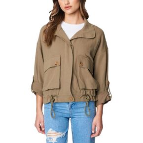 [BLANKNYC] Womens Luxury Clothing Utility Parka Jacket Coat with Pockets, Don’t Stop Me Now, Small