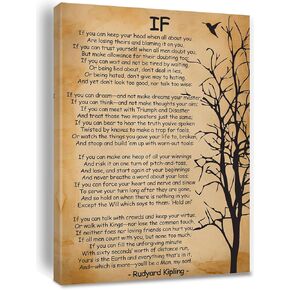 If Kipling Poem Wall Art Rudyard Kipling Inspirational Poster Canvas Wall Art For Home Office Decor Framed 8 * 12 inch