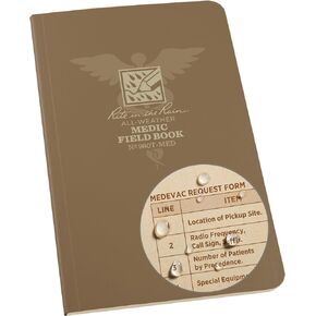Rite in the Rain Weatherproof Book, 4.625" x 7", Tactical Tan Soft Cover, Prolonged Casualty Care Medic Book (No. 980T-MED)