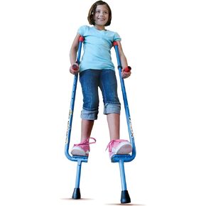 Geospace Original Walkaroo Durable Steel Stilts with Ergonomic Design for Easy Balance Walking & Active Play for Adults and Kids up to 220 lbs (Blue)