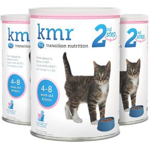 Pet-Ag KMR 2nd Step Kitten Weaning Food - 14 oz, Pack of 3 - Powdered Kitten Weaning Formula with DHA, Natural Milk Protein, Vitamins & Minerals for Kittens 4-8 Weeks Old - Easy to Digest