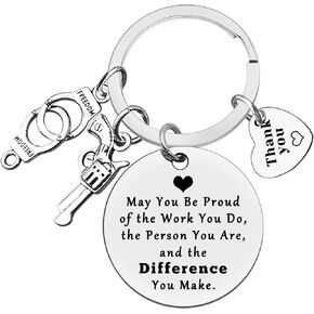 Police Keychain Police Officer Appreciation Gifts May You be Proud of the Work You Do Keychain for Policeman Police Academy Graduation Gifts Christmas Birthday Thank You Gifts for Police Officer