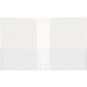 Lion 4-Pocket Plastic Presentation Folders, Clear, 10 EA/Pack, 1 Pack (91350-CR)