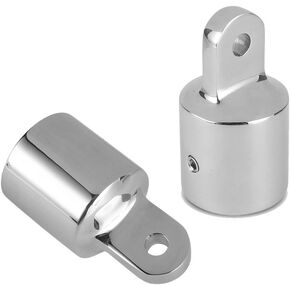 2 PCS Bimini Top Caps Tube, Eye End Top Fitting Marine 316 Stainless Steel Bimini Canopy Hardware, Inside Dia 7/8"