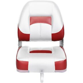 Two Tone Low Back Folding Boat Seat,White/Red