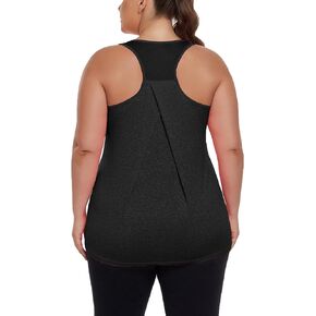 Women's Plus Size Athletic Tank Tops Racerback Workout Flowy Tops Yoga Running Sleevelss Summer Shirts Loose
