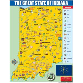 Gallopade Publishing Group Indiana State Map for Students - Pack of 30 (9780635106414)