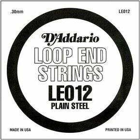D'Addario LE008 Plain Steel Loop End Single String, .008