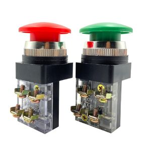 التيار المتناوب 250 فولت 6A 1NO 1NC DPST لحظة الفطر رئيس مفتاح بـزر دفع (Green1pcs Red1pcs)