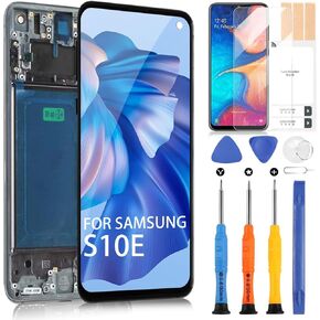 AMOLED for Samsung Galaxy S10e Screen Replacement Kits for Samsung S10e G970U G970W G970A G970 5.8" LCD Display Digitizer Touch Screen Full Assembly with Frame, Repair Parts