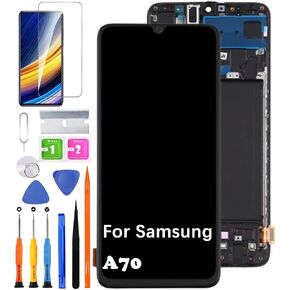 for Samsung A70 Screen Replacement with Frame INCELL for Samsung A705F A705W A705X A705U A705FN/GM/MN/YN LCD Display Touch Digitizer Assembly with Repair Part Tools（No Fingerprint Function）