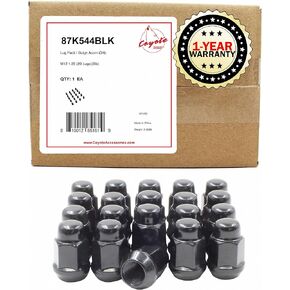 Wheel Accessories Parts 20 Pcs M12 x 1.25 12 x 1.25 Thread Bulge Acorn 35mm 1.38" Long Lug Nuts Black Chrome 3/4" 19mm Hex Fits Most Subaru Pass Cars | Nissan Pass Cars with Aftermarket Wheels