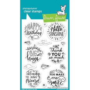 LAWN FAWN Clear Stamps 4"X6"-Magic Messages, White