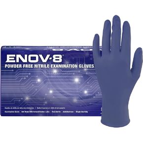 Adenna GL-NCF225BFL ENOV-8 3.5 Mil Powder-Free Nitrile Exam Gloves for Sensitive Skin, Medical Grade, Blue Sunset