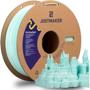 Gradient PLA 3D Printer Filament, Upgrade Cardboard Spool, Slightly Matte Surface Filament, Dimensional Accuracy +/-0.03mm, 1.75mm, 1kg, Blue/Green