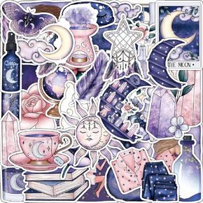 50 pcs Magic Colorful Magic Graffiti Sticker Personalized Creative Guitar Mobile Phone Notebook Tablet Computer Kick Scooter Creative Waterproof Decoration Sticker