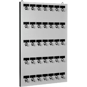 Key Hook, Key Rack #35MGN, 35 Extra Space Bolted Metal Hooks with 'Customize Name Plate', (35 Sets of Tag & Ring Included) - Made in USA