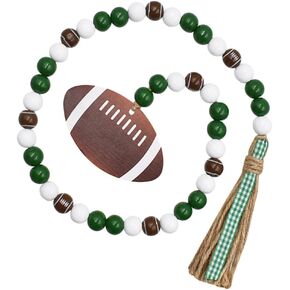 Light House Decorations for Home Football Wood Bead Garland with Jute Rope Plaid Tassels Touchdown Wooden Tag Farmhouse Rustic Tiered Tray Decorations Fall Home Decor