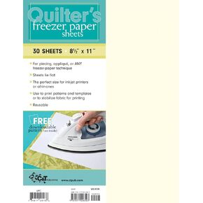 Quilter's Freezer Paper Sheets, 8.5" x 11", 30 Sheets
