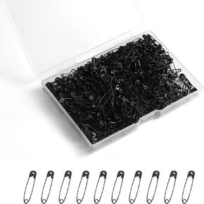 200 Pcs Safety Pins, 1.26inch Long Black Safety Pins Metal Safety Pins Bulk for Art Craft Clothes Sewing Jewelry Making