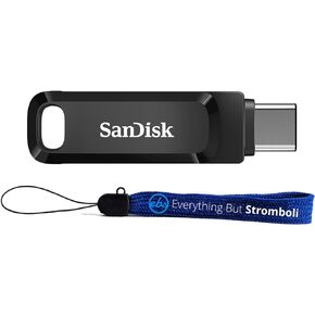 SanDisk Ultra 1TB Dual Drive Go Type-C for Smartphone, Tablets, Computers (SDDDC3-1T00-G46) 2-in-1 USB Flash Drive Type-A & Type-C Pen Drive Bundle with (1) Everything But Stromboli Lanyard