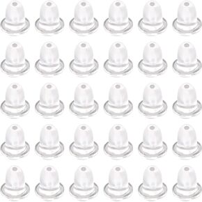 TOAOB 1000pcs Clear Plastic Rubber Safety Earring Backs Soft Silicone Clutch Ear Nut Stoppers Replacements 4x5mm for Fish Hook Earring Post Studs