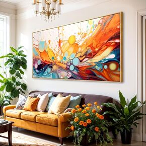Framed Wall Art Modern Artwork Fantasy Abstract Canvas Painting Colorful Wall Decor for Living Room Bedroom Dining Room Home Office Decor 20"x40" with Framed