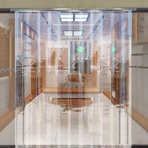 Plastic Vinyl Strip Curtain for Walk in Freezers, Commercial Coolers & Warehouse Doors Insulated Curtains- Clear - 35.5"(W) x 82.7"(D)